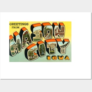 Greetings from Mason City, Iowa - Vintage Large Letter Postcard Posters and Art